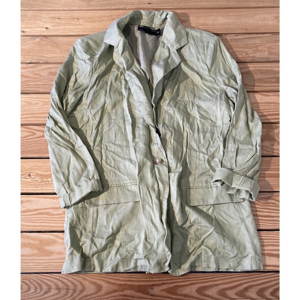 New Asos Design Button Front Linen Blazer Jacket … - image 1